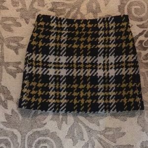 J. Crew postage stamp houndstooth wool mini skirt